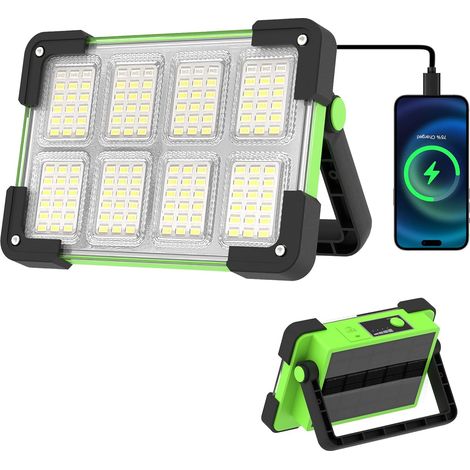 Wiederaufladbare Led-lampe Per Usb, 4 Arbeitslichtmodi, Powerbank, Wasserdichte Solar-arbeitsleuchte Für Camping, Wartung, Angeln Und Notfälle