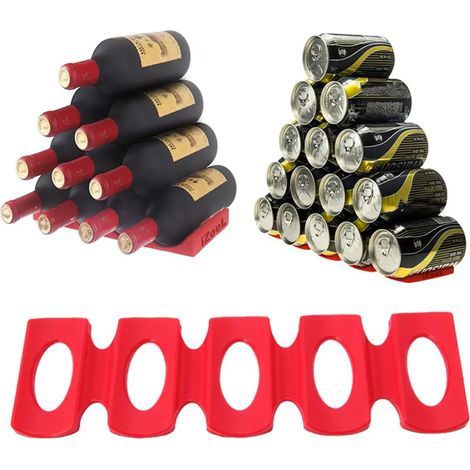 Flaschenregal, Kühlschrank-flaschenablage, Flaschenhalter, Bierhalter, Silikon, Stapelsystem Für Flaschen Und Dosen, Kapazität Für 15 Flaschen, 1 Stück