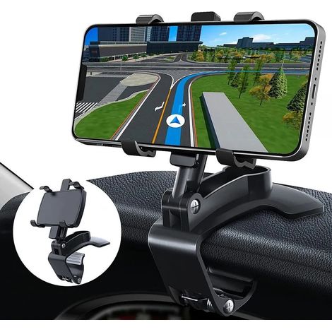 Autohandyhalterung, 360-grad-drehhalterung – Armaturenbrett-handyhalterung, Clip-befestigung, Kompatibel Mit Smartphones Von 3 Bis 7 Zoll