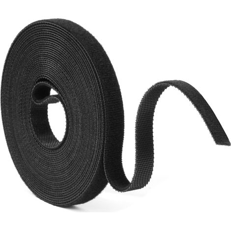 Kabelbinder Aus Stahldraht, 5 M Klebeband, Wiederverschließbar, Schwarz, 10 Mm Breit, Langlebiges, Selbstklebendes Klebeband, Zuschneidbar, Doppelseitig, Ideal Für Die Aufbewahrung Im Haushalt