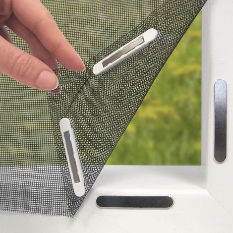 Magischer Klick-fliegengitter. Maßgefertigt Für Alle Fenster Bis Zu 150 X 130 Cm. Einfache Montage Mit 12 Magneten – Kein Bohren Oder Schrauben Erforderlich.