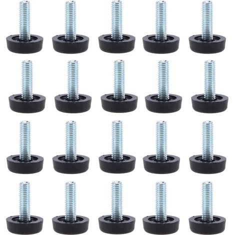 Set Mit 20 Möbelnivellierfüßen – M8 X 24 Mm, Verstellbare Tischbeinschoner Mit Gewindestange, Nivellierfüße Zum Einschrauben