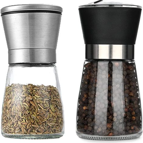 Hotder Salz- Und Pfeffermühlen-set, 2-teilig, Mit Verstellbarem Keramikmahlwerk, Chili- Und Pfeffermühlen-set Für Verschiedene Gewürze