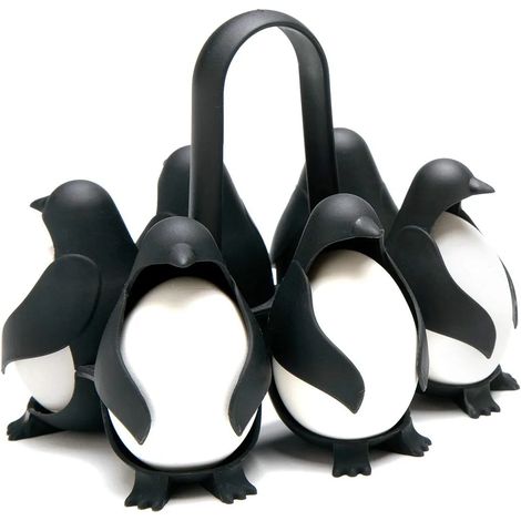 3-in-1-eierkocher: Kochen, Aufbewahren Und Servieren. Eierhalter In Pinguinform. Geeignet Für Weich- Und Hartgekochte Eier. Fassungsvermögen: 6 Eier. Einfache Zubereitung Und Aufbewahrung Im Kühlschra