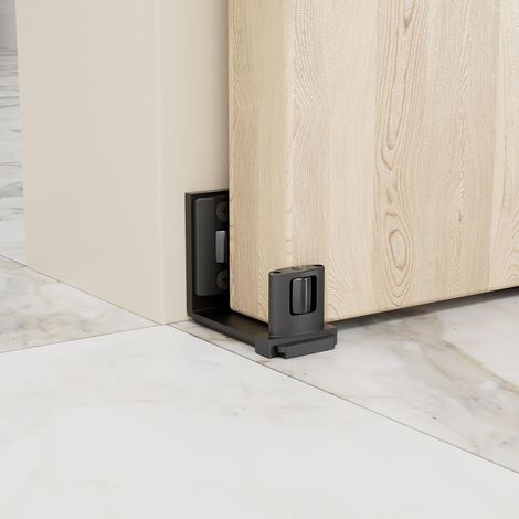 Verstellbare Bodenschiene Für Wand/tür, Bodenschiene Für Schiebetüren, Für Glas- Oder Holztüren, Schwarz
