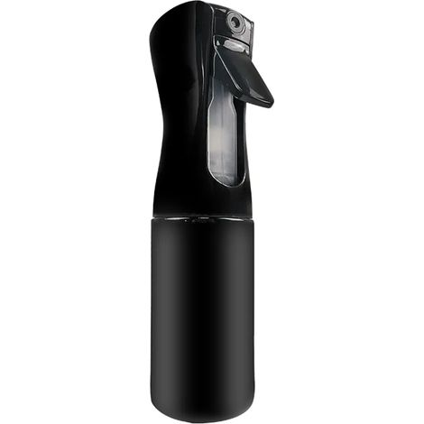 Haarsprayflasche Mit Kontinuierlichem Sprühnebel, 300 Ml, Nachfüllbar, Leer, Kunststoff, Mit Feinem Sprühnebel Für Lockiges Haar, Farbverläufe, Pflanzlicher Reinigungsnebel (300 Ml, Schwarz)