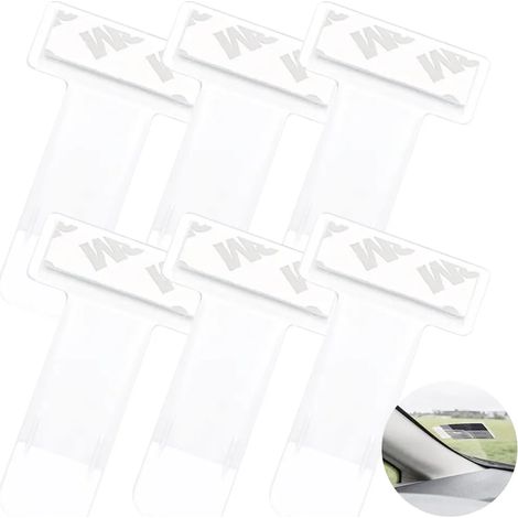 Parktickethalter, 6er-set, Transparent, Zur Befestigung An Der Windschutzscheibe, Selbstklebende Clips Für Parktickets, Anwohnerparkausweise, Parkaufkleber