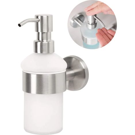 Seifenspender Aus Glas Und Edelstahl, Matte Oberfläche