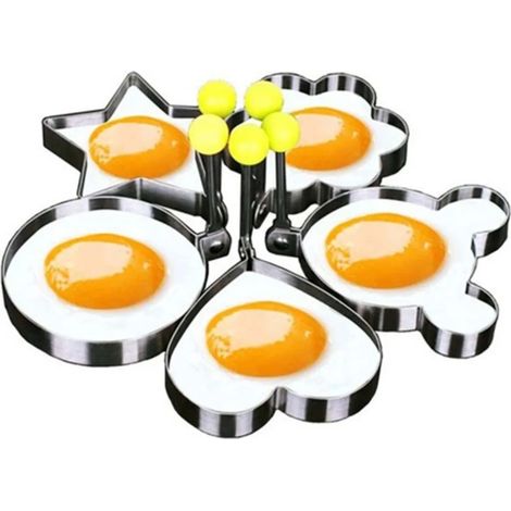 5-teiliges Edelstahl-omelett-set, Eierringe, Spiegeleiringe, Crêperinge Für Spiegeleier
