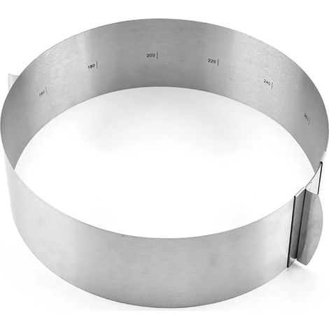 Verstellbarer Tortenring Mit Skala Und Befestigungsschraubendreher. Runde Tortenform Aus Edelstahl. Ringhöhe: 8,5 Cm. Durchmesser Des Tortenrings: 16 Cm. Stabiler Backrahmen.