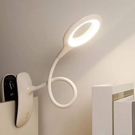 Led-klemmleuchte, Leselampe Mit Berührungssensor, Kindernachttischlampe, 360° Flexible Klemmleuchte, Usb-aufladbare Leselampe Zum Lernen Und Arbeiten