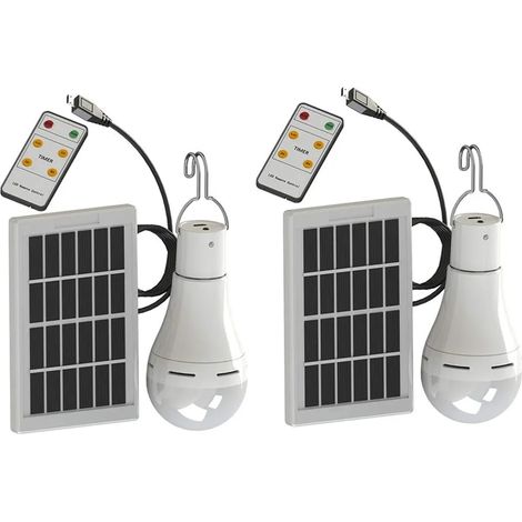 Led-solarlampe, Ultrahelle 9-w-lampen Mit Fernbedienung – Solar-camping-/notleuchte Für Camping Und Wandern, 2er-pack