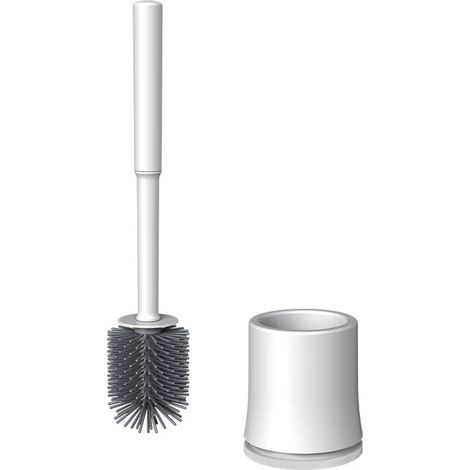 Silikon-toilettenbürste Mit Halterung, Montageset Für Die Toilettenbürstenhalterung, Wc-reinigungsset Mit Weichen Silikonborsten, Zur Boden- Oder Wandmontage