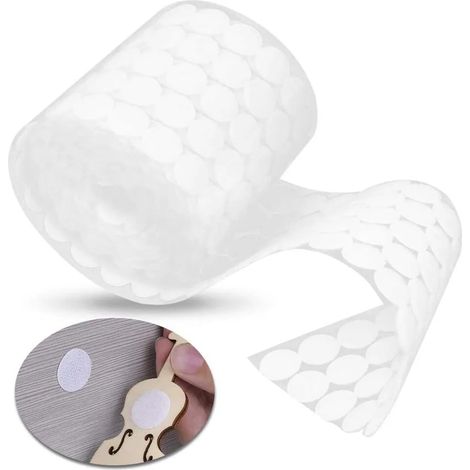 Selbstklebende Klettverschlüsse, 500 Stück (504 Paare), Geeignet Für Papier, Kunststoff, Glas Und Textilien – 20 Mm, Weiß