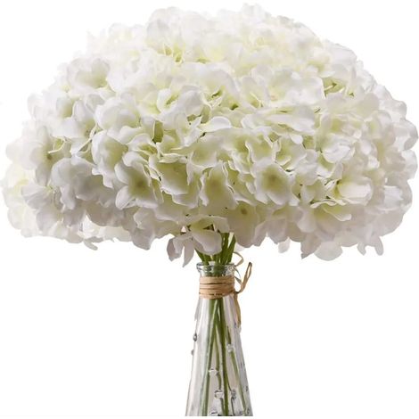 Künstliche Hortensienblüte, Realistischer, Einzelner, Langstieliger Seidenhortensienstrauß Für Hochzeiten, Zuhause, Hotel, Partydekoration, Blumenarrangements (weiß)