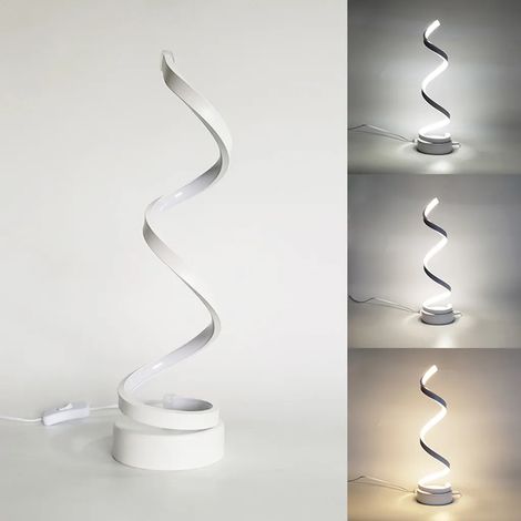Tischleuchte, Nachttischlampe, Modernes Spiraldesign, Touch-dimmer, Warmweißes Licht, Stufenlose Helligkeitsregelung
