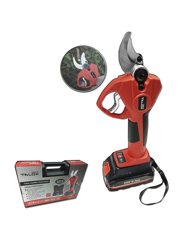 Talox-Gartenschere mit 20-V-Lithiumbatterie mit Zubehör