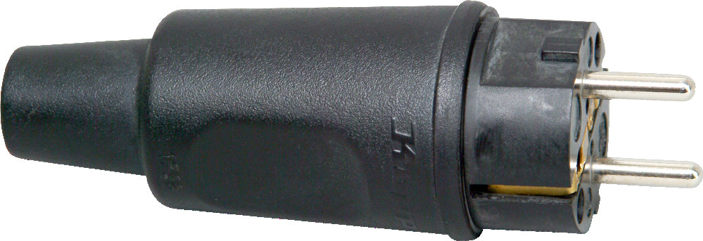 KOPP Schutzkontakt-Stecker 179016004, Vollgummi, 2 Stecksystemen, schwarz
