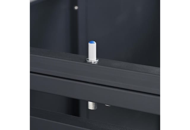 Mülltonnenbox Müllbox Mülltonnenverkleidung 4 Türen Box Anthrazit mit Holzdekor