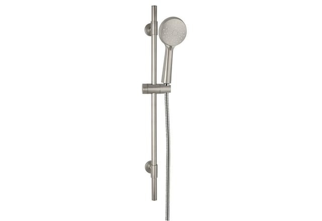 Brauseset Young Schwarz aus gebürstetem Edelstahl 1,9 x 66 cm - Silber matt - Wenko