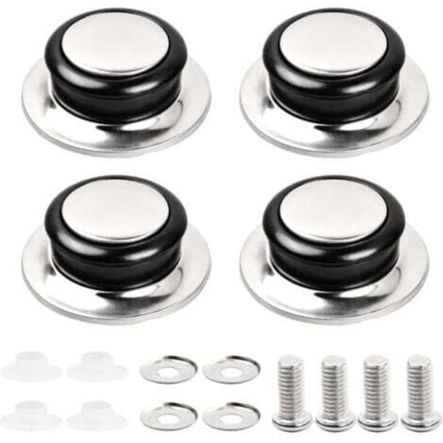 4 Stück Topfdeckelgriffe, Glasdeckelgriffe, Edelstahl-Topfdeckelgriffe, Universal-Topfdeckelgriffe