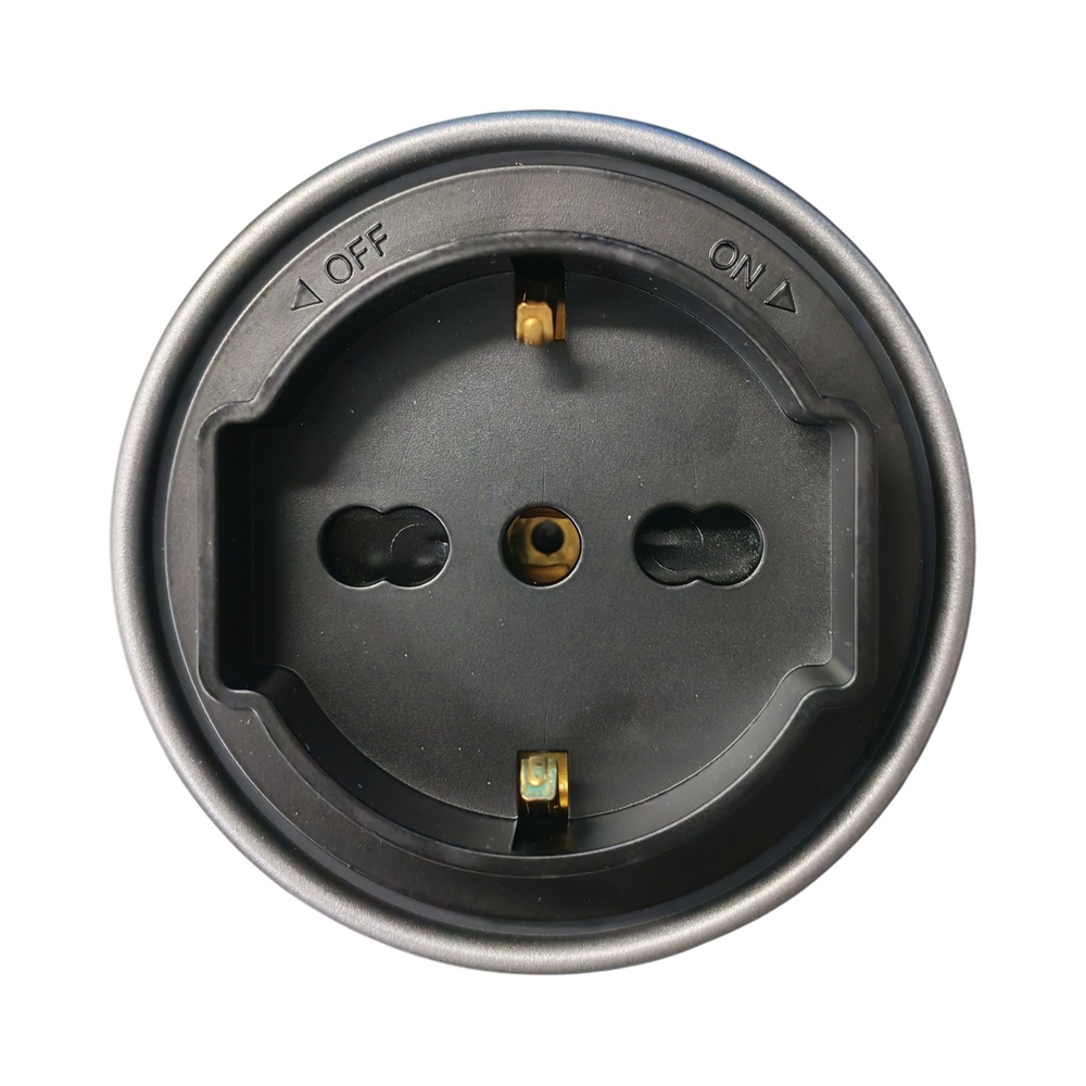 Ettroit Schuko / Zweiwege-steckdose Plug &amp Play Für Schienensysteme 16a 250v Schwarz Etb2102