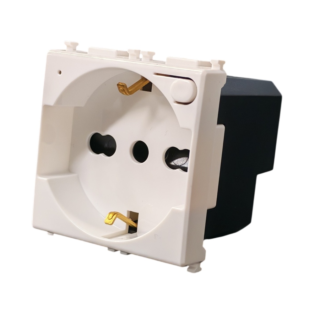 Ettroit 16a Smart Wifi Schuko-steckdose Mit Verbrauchsüberwachung, Kompatibel Mit Vimar Plana Weiß - Tuya Smart - Evwf2102