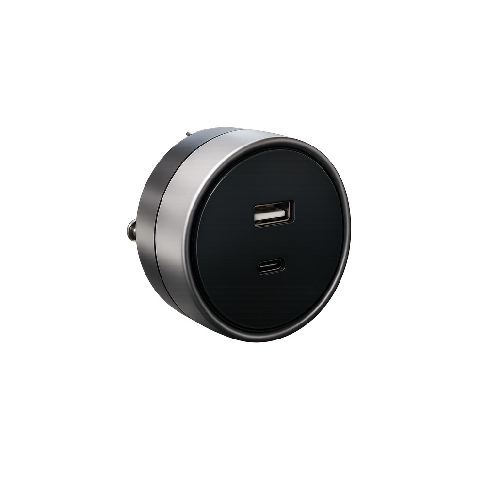 Ettroit Usb-a + Usb-c 12w Plug&ampplay-buchse Für Schienensystem Schwarz Etb3002