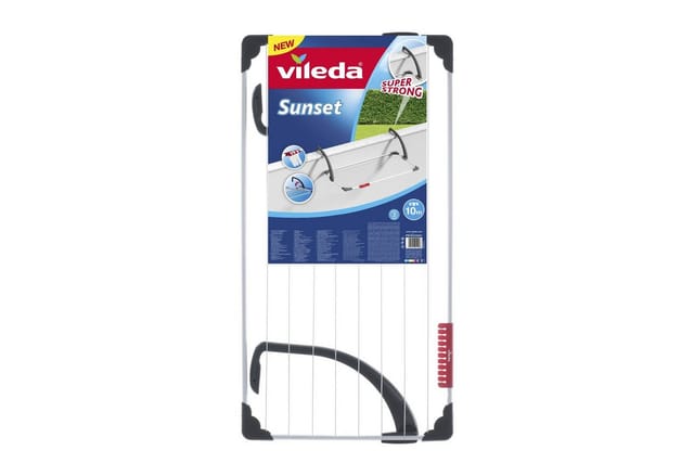 Vileda - Sunset CJ6 Wäscheleine für den Balkon – 10 m Platz zum Aufhängen 157229