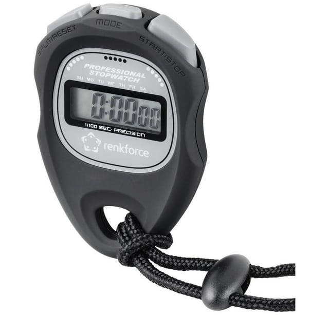 Renkforce WT-034 Stoppuhr digital Schwarz