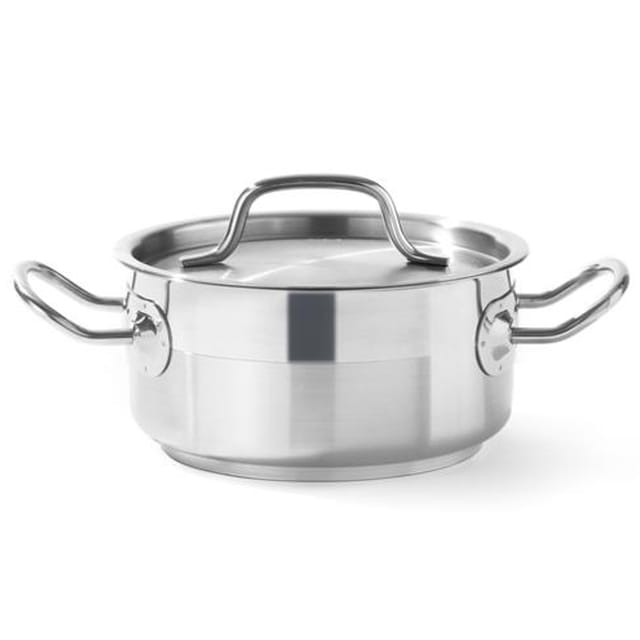 Hendi - Kochtopf, niedrig - mit Deckel, Profi Line, 12L, ⌀320x(H)150mm