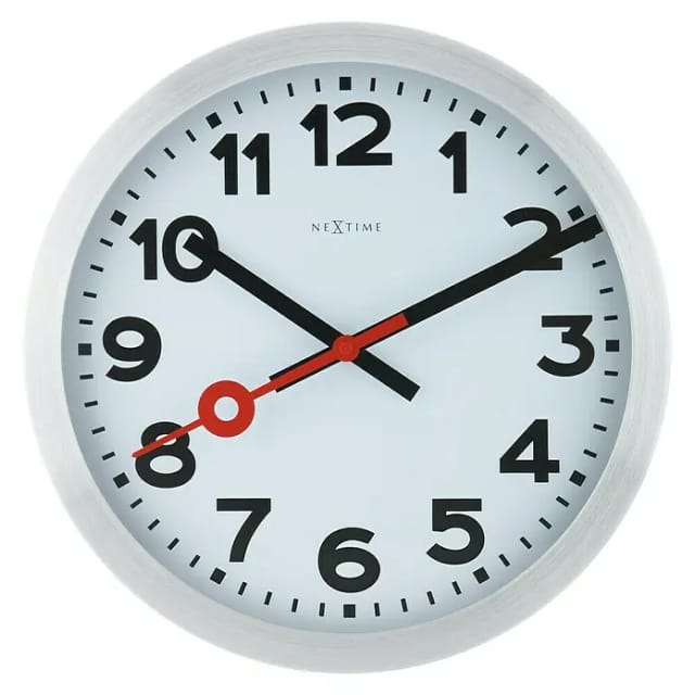 Nextime - Tisch- Wanduhr Station Stripe Index ø 35 cm Wanduhr