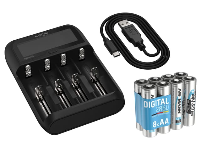 Lithium 4, Ladegerät, inkl. 8xAA NiMH Akkus 2850 mAh, Vorteilspack - Ansmann