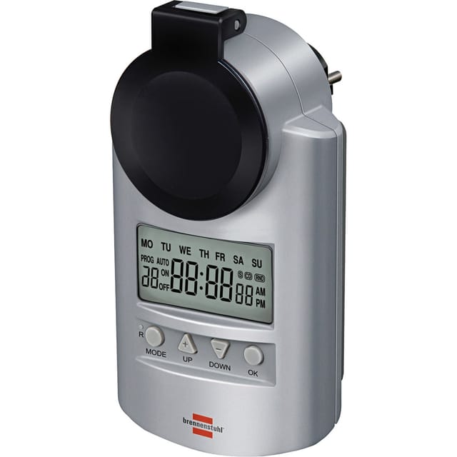 Brennenstuhl - 1507490 Steckdosen-Zeitschaltuhr digital Wochenprogramm 23 h/59 min 3680 w IP44 Countd
