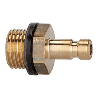 Nippel für Kupplungen nw 2,7, Messing blank, g 1/8 ag, sw 11 - Riegler