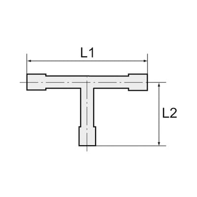 T-Schlauchverbindungsstutzen, für Schlauch lw 3 mm, Messing/POM - Riegler