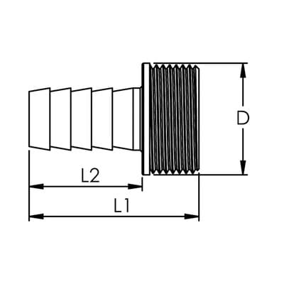 1/3 Schlauchverschr. G1/2x10 flachd. mit Bund, ch Ausf. ms - Riegler