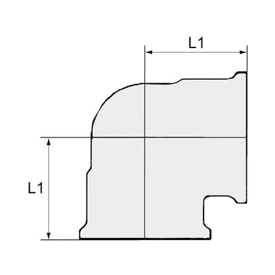 Riegler - Winkelstück, 90 °, innen/innen, G1/2, Druck 16 bar, Messing blank