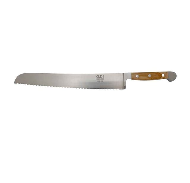 Güde - 7431/32 BrotmesserFranz geschmiedet, Doppelkropf Griff: ital. Olivenholz