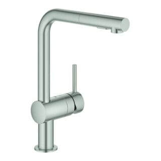Minta - Spültischarmatur mit ausziehbarer Geschirrbrause, SuperSteel 30274DC0 - Grohe