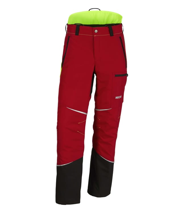 KOX - Schnittschutzhose Mistral 3.0 Rot/Gelb Größe 98 schlank und groß