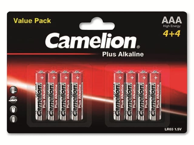 Camelion - Micro-Batterie, Plus-Alkaline, LR03, 8 Stück