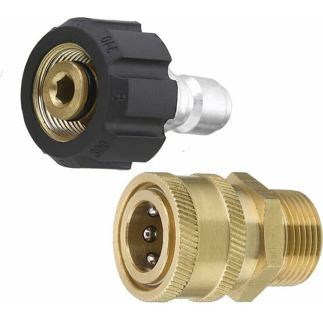 Jalleria - Everyday Hochdruckreiniger-Adapter-Set – Schnellverbindungs-Set – metrisches M22 – 15 mm – Innengewinde auf M22-Außengewinde – 5000 psi