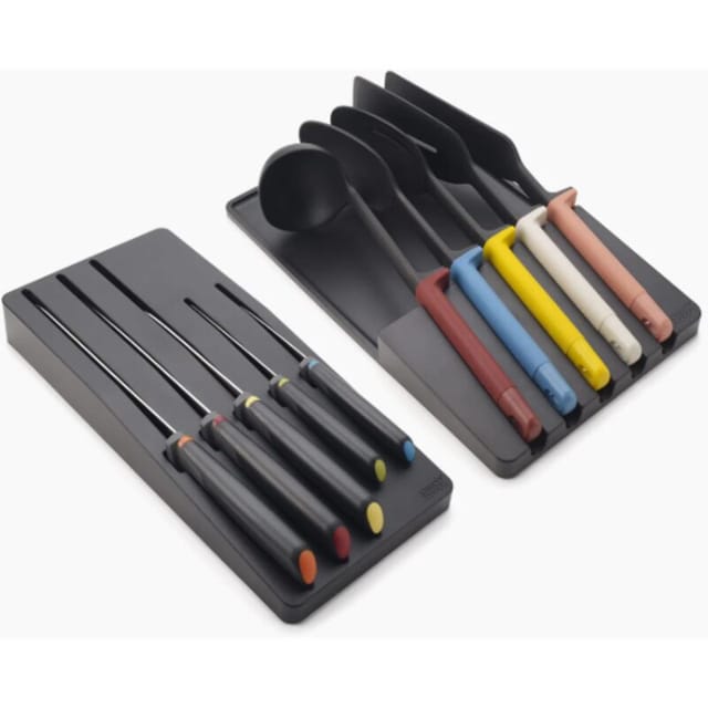 Messer- und Utensilienset dede Schublade Joseph Joseph, Modell Elevate, 10 mehrfarbige Teile, funktionelles und elegantes Design für eine