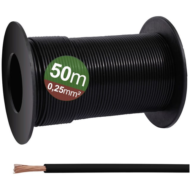 23CW023 Einzelader 0.25 mm² Schwarz 50 m - Quadrios
