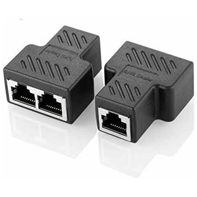 Rosemary - RJ45-Splitter-Anschlüsse, Adapter 1 auf 2, Ethernet-Splitter-Kupplung, Dual-Buchse, HUB-Schnittstelle, Kontakt, modularer Stecker, zum