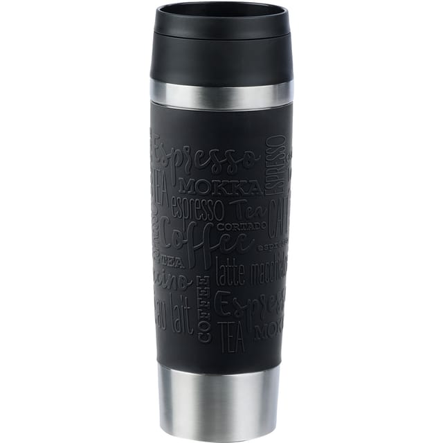 emsa TRAVEL MUG Classic Grande Thermobecher (schwarz/edelstahl, 0,5 Liter) (N2022000)