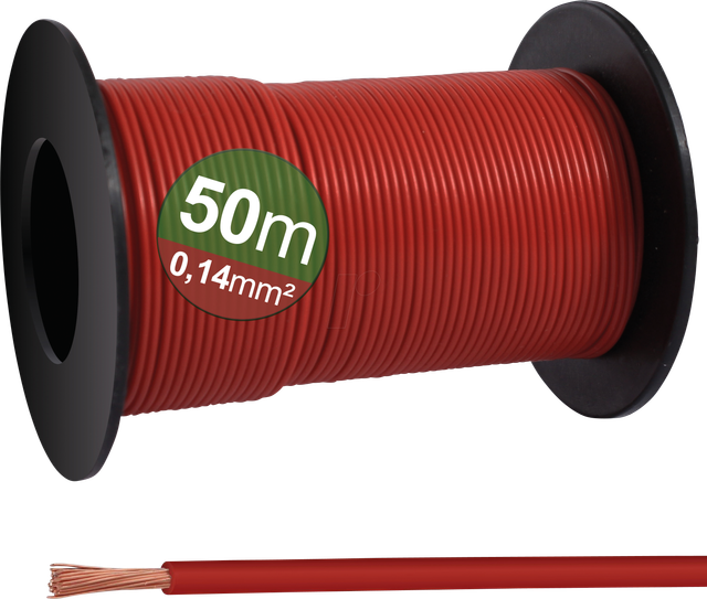 23CW020 Einzelader 0.14 mm² Rot 50 m - Quadrios