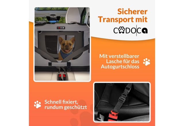 Hundetransportbox faltbar Katzentransportbox Transportbox Autobox Hundebox Box versch. Größen Farbwahl s - Grau - Cadoca