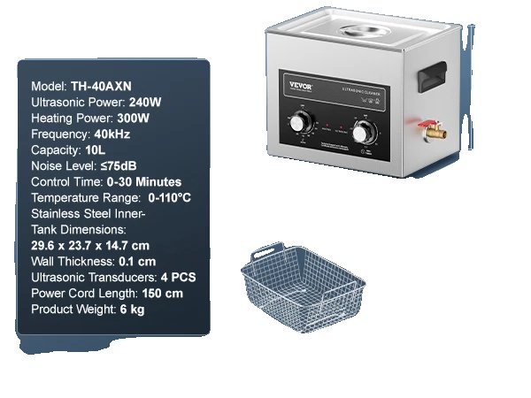 Ultraschallreiniger, Einstellbares Fassungsvermögen, Effektive Reinigungsleistung, 10 L